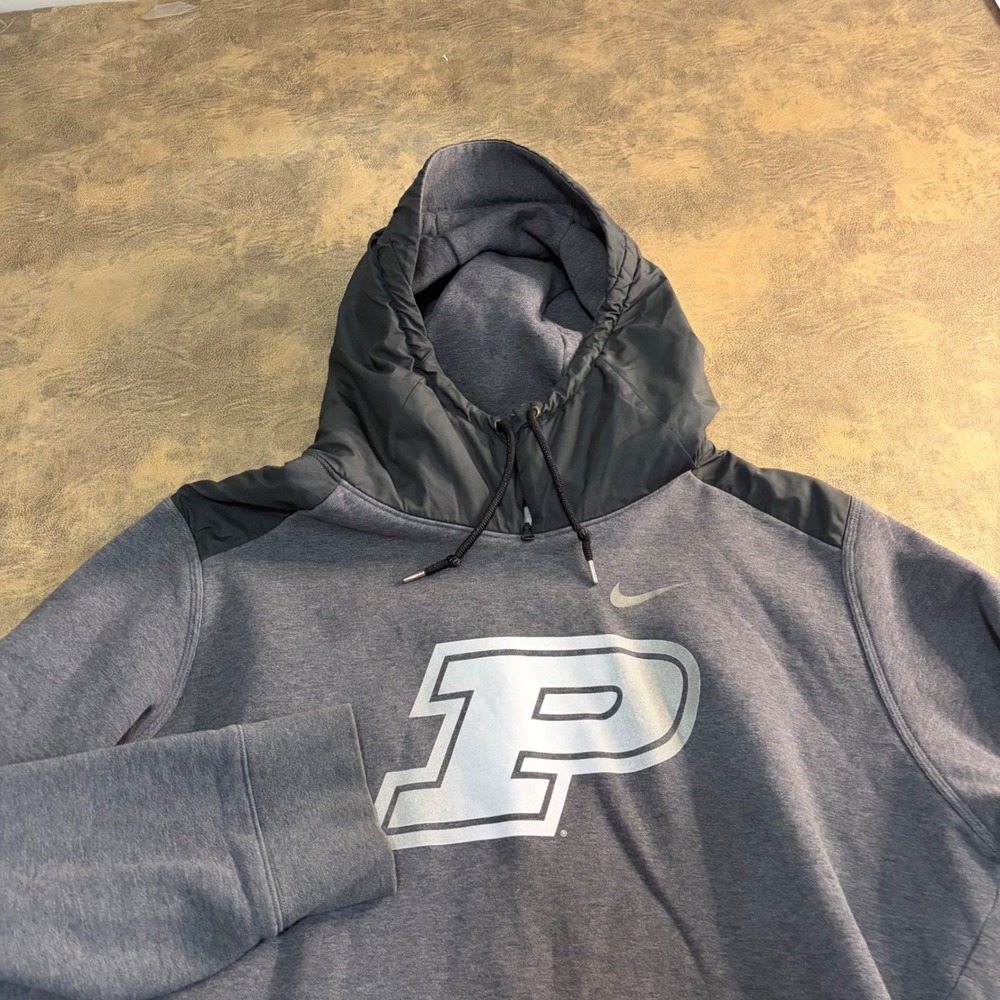 Nike Purdue Hoodie Mens XXL Gray Boilermakers Pullover Fleece HO15GVB 32792X-PU5